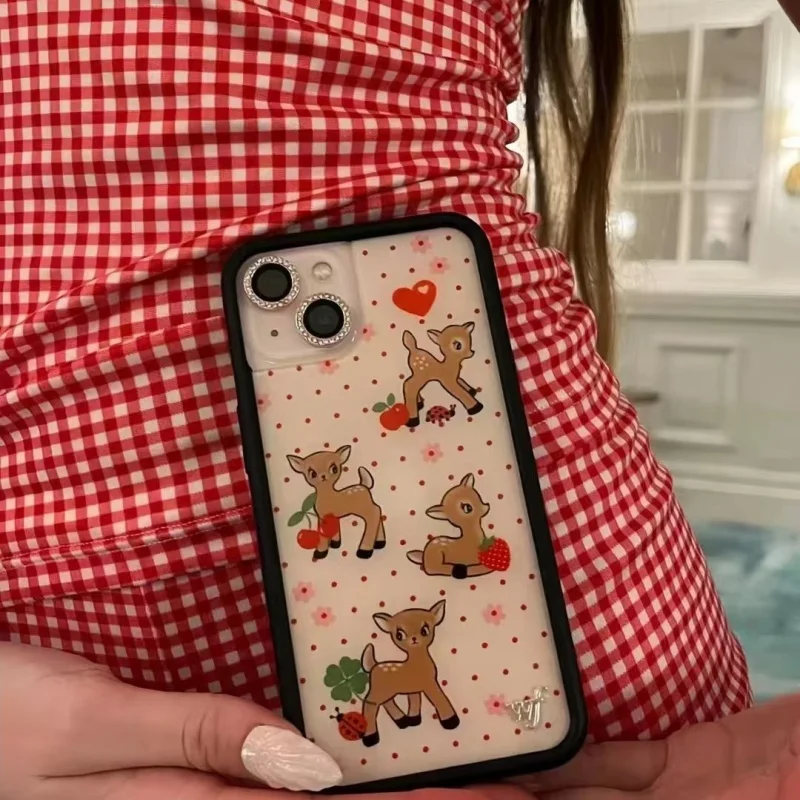 Saeac938817b549f182d270f69a027d865.webp Wildflower 3D Christmas fawn Phone Case for iPhone 16 15 14 13 12 17 Pro Max Plus Air 16pro Cherry Strawberry WF Cartoon Cover