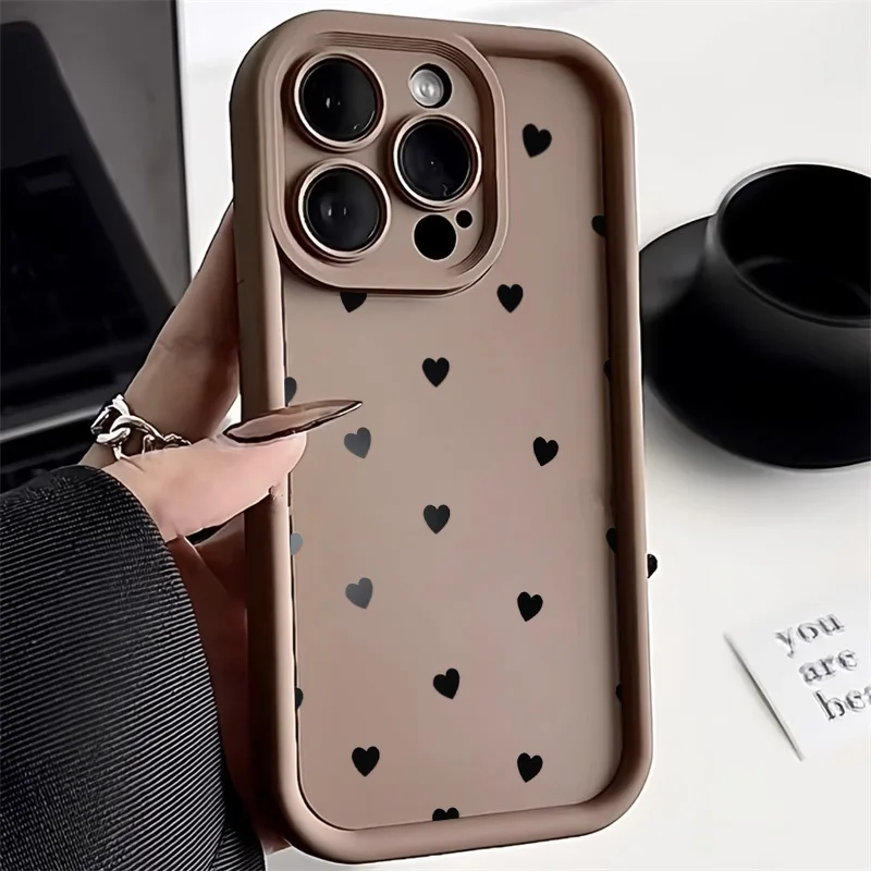 Cute Little Love Heart Phone Case For iPhone 17 Case iPhone 11 13 12 14 15 16 Pro Max X XS XR 7 8 Plus SE 2 Soft Silicone Cover