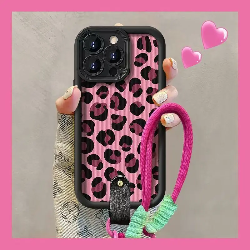 Sb24e76b5a0f24de4a72c43224137108ax.webp Rose Leopard Print Wrist Strap Phone Case For IPhone 17 16 Pro Max Cases iPhone 17 Air 16e 15 14 13 12 11 XS X XR 7 8 Plus Cover