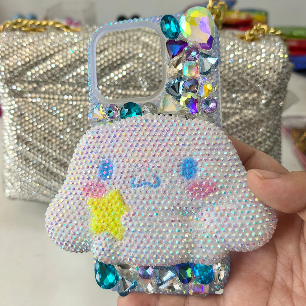 Sb28dd14f0e72401dbaa3255c845bb5725.webp Cute Kitty Cat Rhinestone Bling Crystal Phone Case Chain For iPhone 16 12 13 14 15Pro Max X Xs XR 7 8 Plus SE 2 3 10 Transparent Bu