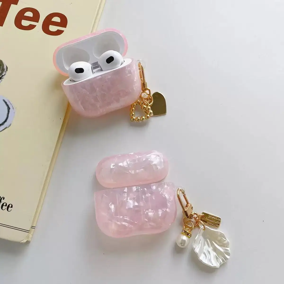 Pearl Earphone Cases For Airpods 4 Leopard Pendant Headphone Protective Cover For Apple Airpod 3 Pro 2 1 Generation Case