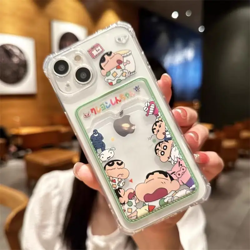 Sb437742185d5434c801c49e4cf3caef9V.webp Cute Crayons Shin-chans Photo Card Slot Wallet Case For iPhone 17 Pro 17 Air 15 Pro Max 16 14 13 12 11 Plus 16e Cover Funda Sili