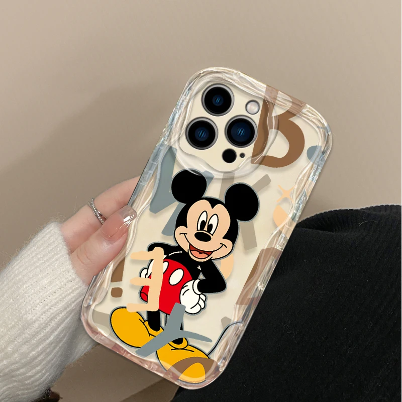 Mick Minni Cartoon Mouse Phone Case for iPhone 16 15 14 13 12 11 Pro Max Plus 16E XR XS X 7 8 Shockproof white Soft Silicone Back Cover
