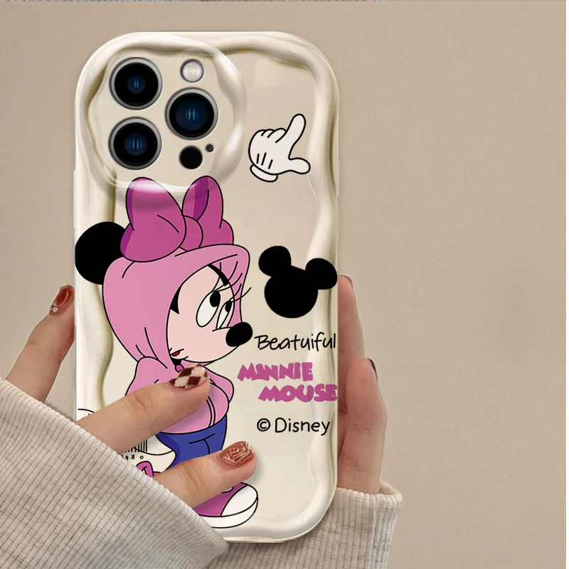 Mick Minni Cartoon Mouse Phone Case for iPhone 16 15 14 13 12 11 Pro Max Plus 16E XR XS X 7 8 Shockproof white Soft Silicone Back Cover