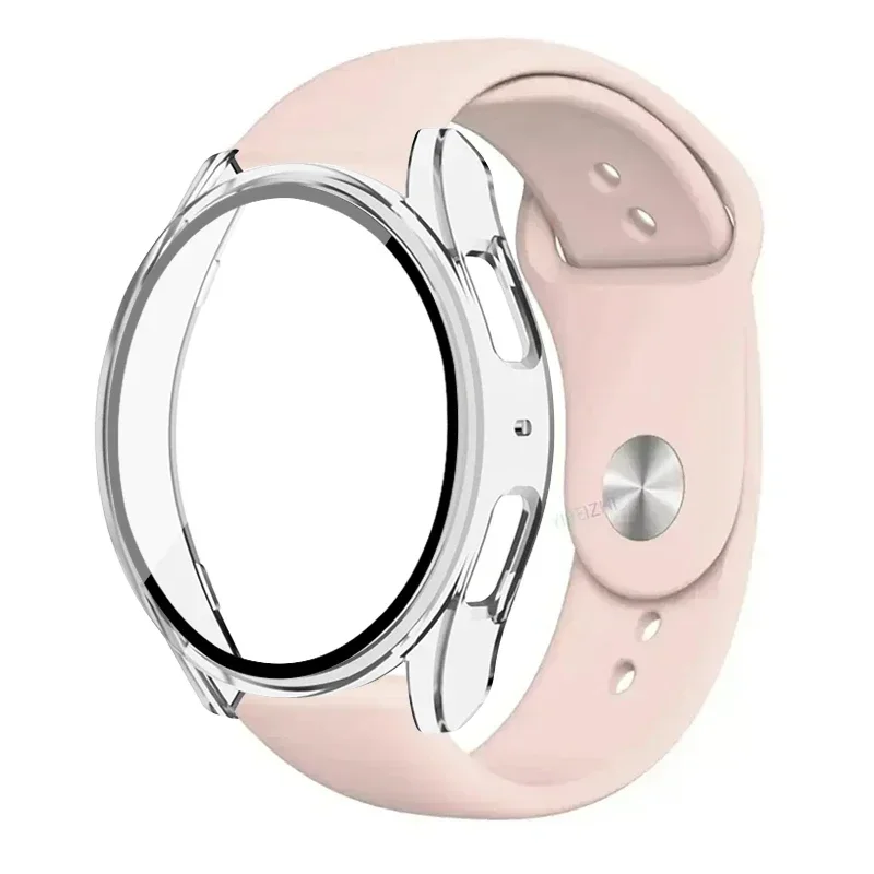 Sb51bab7ace5a4a5db5cf1483b94f8f25l.webp Tempered Glass+Case+Strap For Samsung Galaxy Watch 7 6 4 5 40mm 44mm Silicone band+Screen Protector 2 pack watch Accessories