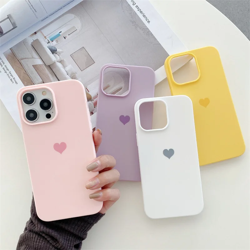 Sb55320c742684d308c9510512fb77c00J-1.webp Simple Candy Colors Love Heart Phone Case For iPhone 17 Air 16e 15 11 12 13 mini 14 Pro Max Plus Silicone Soft Shockproof Cover