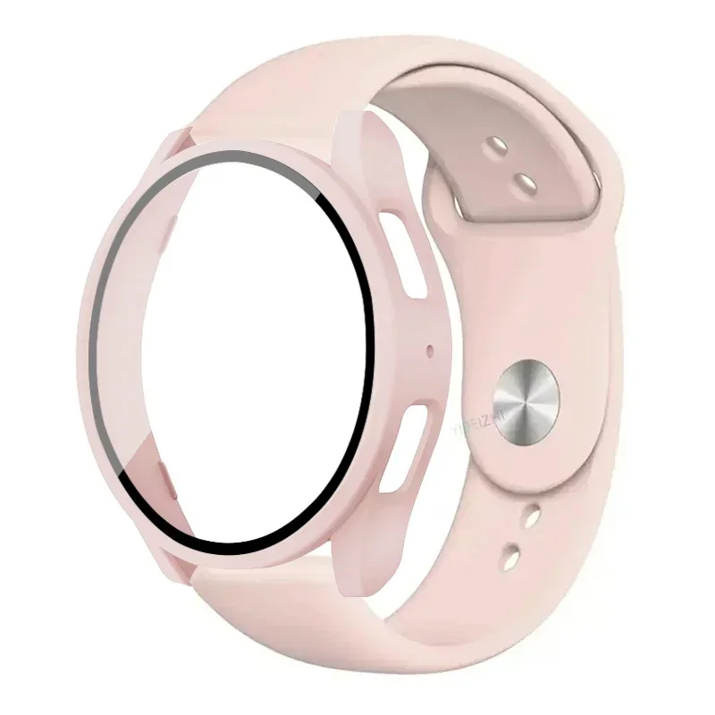 Sb5883ae566a54795ac8e043bc5a1a351X.webp Tempered Glass+Case+Strap For Samsung Galaxy Watch 7 6 4 5 40mm 44mm Silicone band+Screen Protector 2 pack watch Accessories