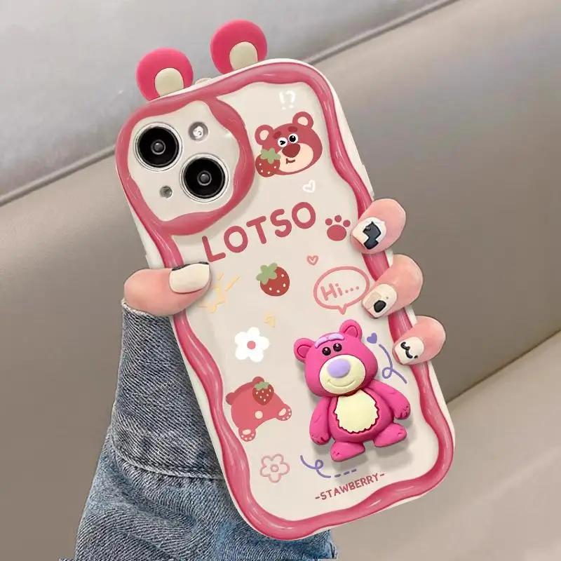3D Cartoon Rabbit Case For iPhone 16 15 14 Plus 13 12 Mini 11 Pro XR XS Max