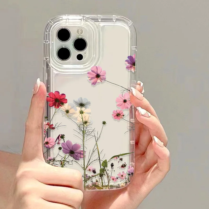Sb65f6ad47a1b406194f2f14d0f4235e5x.webp Flower Phone Case For iPhone 17 16 Pro Max Case iPhone 15 13 11 14 12 Pro Max 16E 8 7 Plus XR XS SE Transparent Shockproof Cover