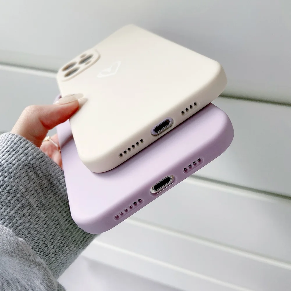 Sb853cbe57a8a420da016e7e7acb9997aR.webp Cute Love Heart Soft Bumper Phone Case For iPhone 17 16 15 14 13 12 11 Pro X XR XS Max 8 7 Plus Mini Candy Matte Shockproof Cover