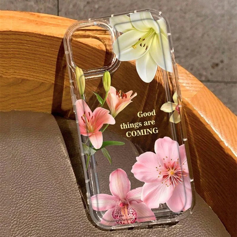 Sb9764064d54041e3abf352252a5631dbN.webp Flower Lily Hibiscue Print Clear Phone Case for Iphone 16 15 14 13 12 11 17 Pro Max Mini 16E 7 8 Plus Vintage Floral Soft Cover