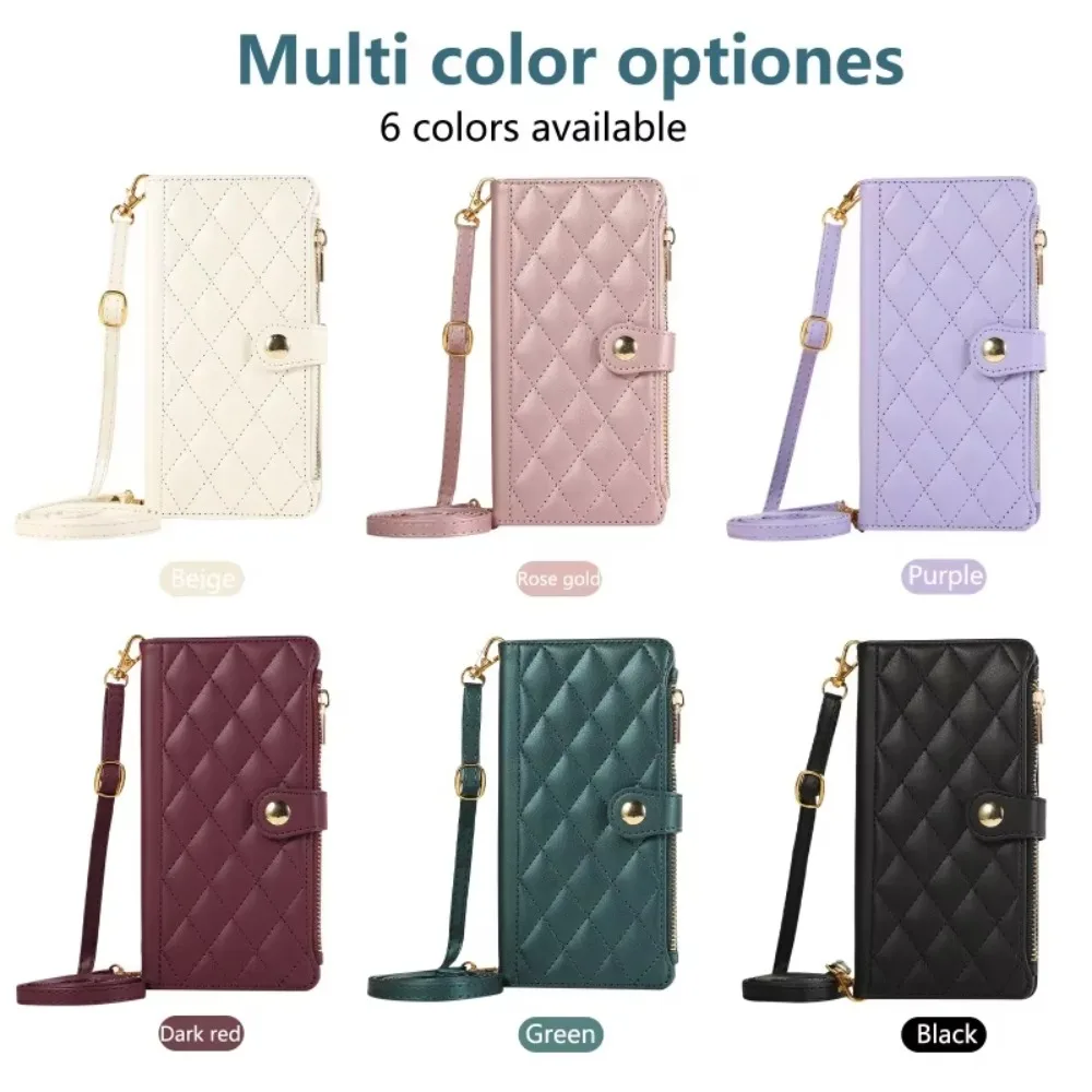 Sba78a7bc4147410ebe454b41a5977318K.webp PU Leather Card Holder Wallet Phone Case with Crossbody & Wrist Strap for iPhone 16E 17 Ari 16 15 14 13 12 11 Pro Max XS 8 Plus