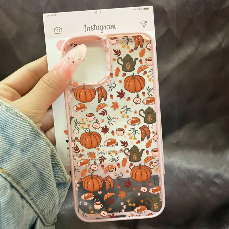 Sbb25f48df89c4a808c734f0bad251d9cS-1.webp Cute Halloween Autumn Leaves Pumpkin Phone Case for IPhone 16 15 14 13 12 11 17 Pro Max 17 Air 16 Plus Clear Hard PC Cover Coque
