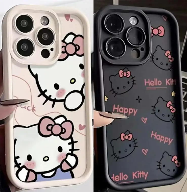 Cute Cat Kitty Phone Case For IPhone 15 Pro Max 16 13 14 11 12 Mini 7 8 Plus Cover Funda