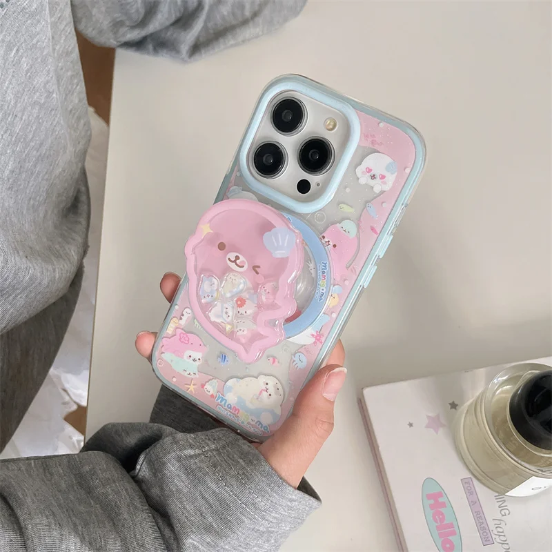 Sbd62cbcf4f1a48509eb38adc40a728490.webp Cute Dolphin Shaking Bracket Magnetic Phone Case For iPhone 17 16 Pro 15 14 Pro Max Cover with Stand Holder Cases for Magsafe