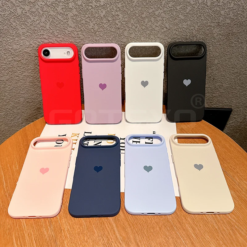 Sbdb4036af43c4e39b0ab1026a4378eceo.webp Matte Candy Color Love Heart Silicone TPU Soft Case For Iphone 17 Pro 17 Promax 17 Air Solid Color Frosted Shell 