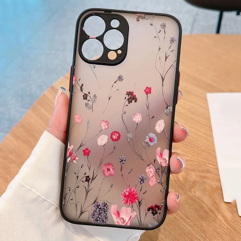 Sbdd6e8a98f864605a776c6247467c08bj.webp Contrast Frame Flower & Butterfly Print Phone Case For iPhone 17 Air 16 15 14 13 12 11 Pro Max 7 8 Plus SE2 Shockproof Cover