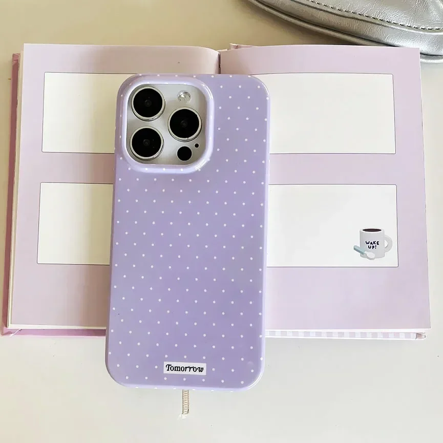 Sbdfbc19df2624c3bafc05ca644ab5138g-1.webp INS Polka Dot Small Fresh Mobile Phone Case for iPhone 17 16 15 14 13 12 Pro Max 11 Ultra Slim Shockproof Cover for iPhone 17Pro
