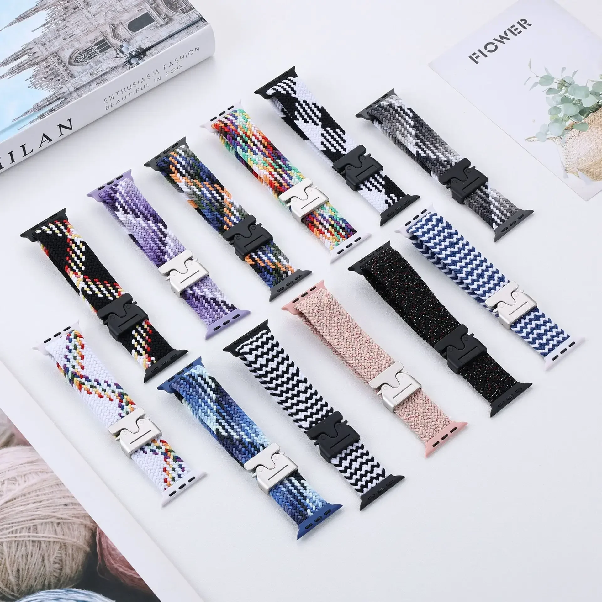 Braided Strap For Apple Watch Band 44mm 40mm 45mm 49mm 41mm 46mm 42mm Bracelet iWatch Series Ultra2 10 9 SE 8 7 65 Magnetic Band