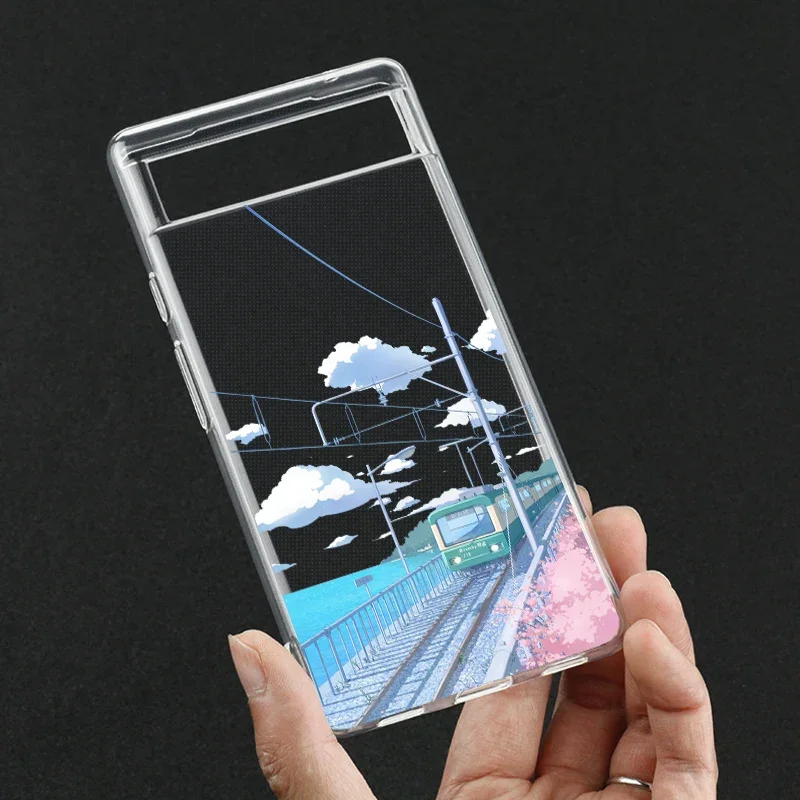 Japan Anime Landscape phone Case for Google Pixel 10 Pro XL 9 7a 7Pro 6a 6 6Pro 8 8 Pro 5G Clear Scenery Covers Fundas Skin