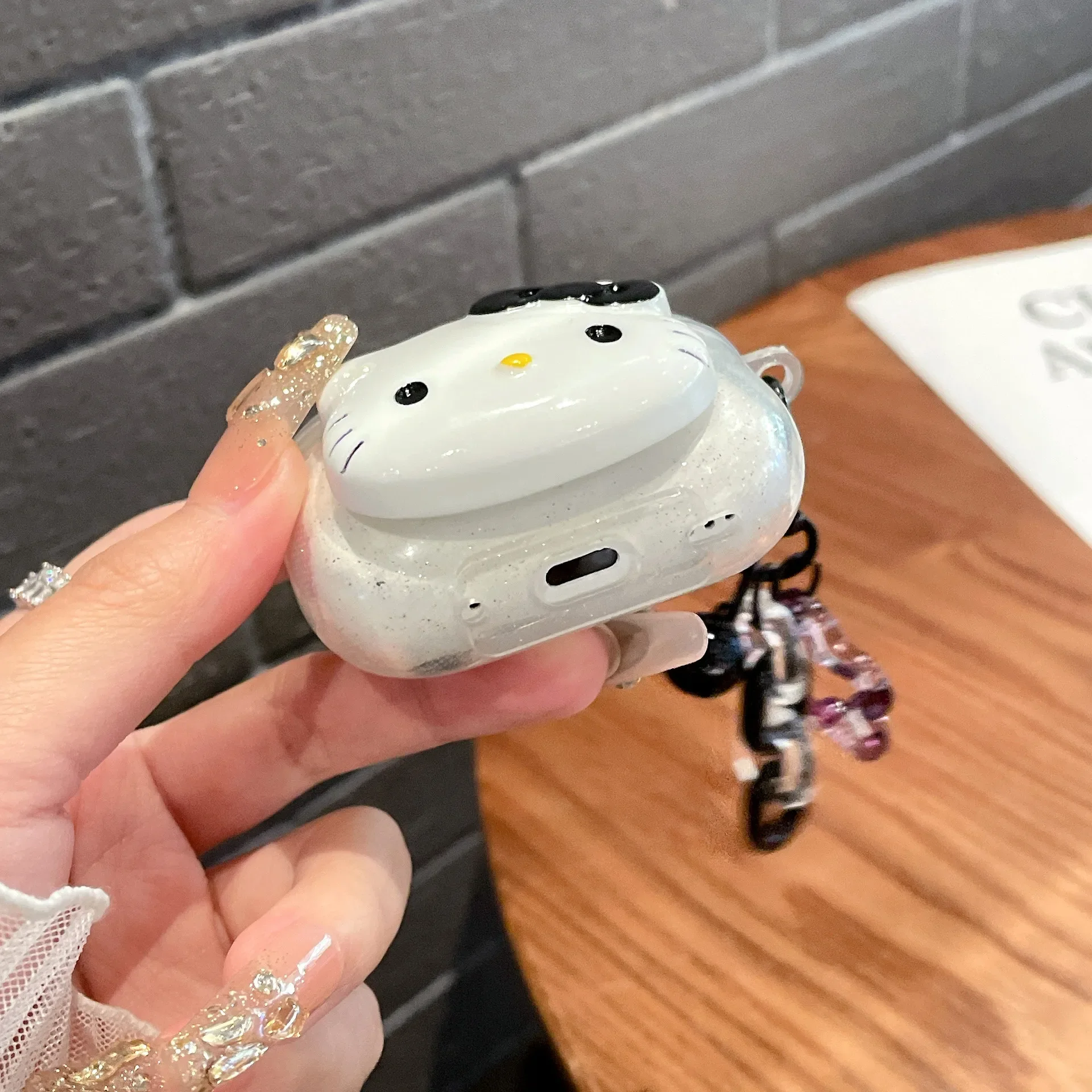 Sbe71593b65e24e6297fd86a7509bab1en.webp Cute Pink Black KT Cat Cover for AirPods 4 Cartoon Earphone Case for Airpods Pro2 Pro 3 2 1 Protective Cover with Keychain