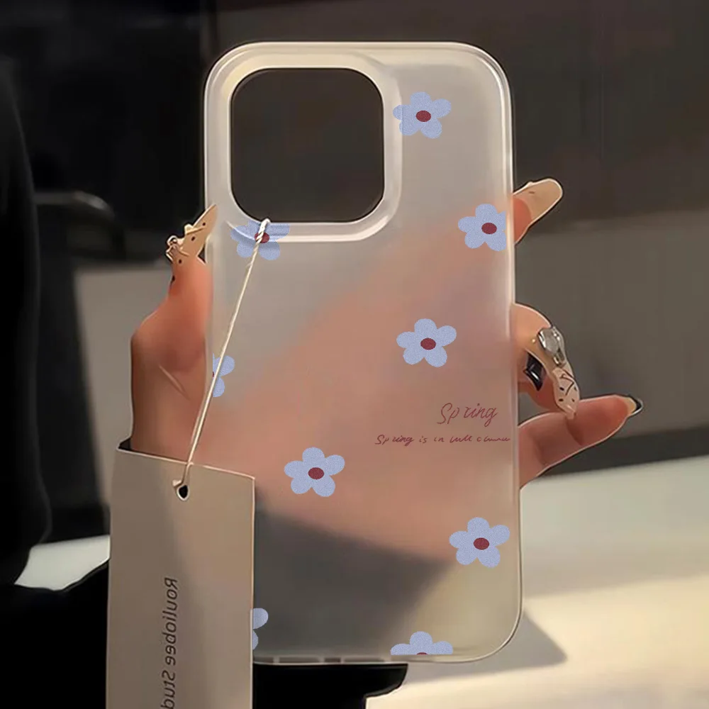 Cute Flower Love Heart Phone Case For iPhone 15 Case iPhone 13 16 12 14 11 17 Pro Max 13 Mini Shockproof Clear Cover Soft Funda