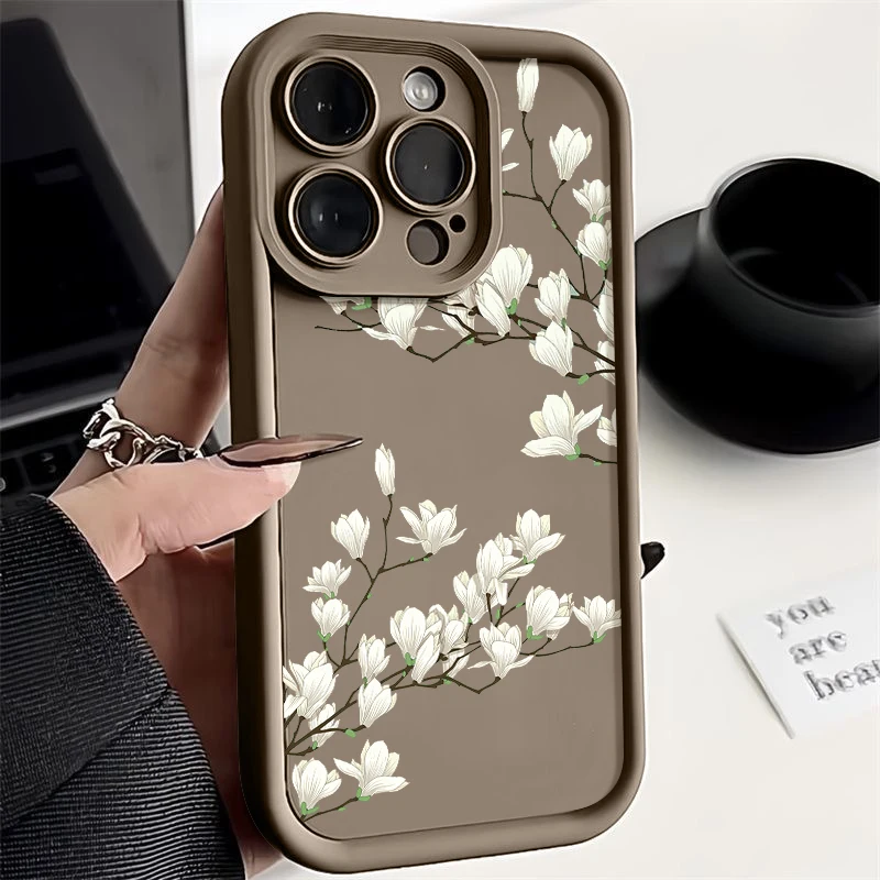 Sbffe429d8130493cab4b95e3ad7ab6d6W-1.webp Magnolia Flower TPU Case For iPhone 17 16e 16 15 Pro Max 14 13 12 11 Pro Max 17 Air Shockproof Bumper Soft Silicone Phone Cover
