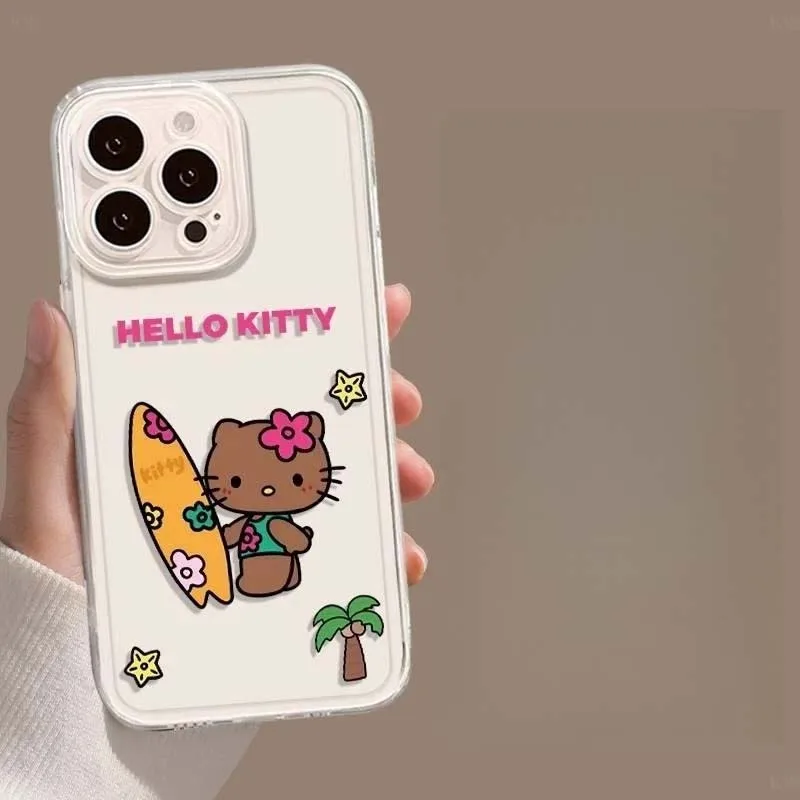Kawaii Kitty Cartoon Cat Phone Case For IPhone 17 16 14 13 11 Pro Max 15 Plus 12 Mini 16E Air Cartoon Fashion Cover