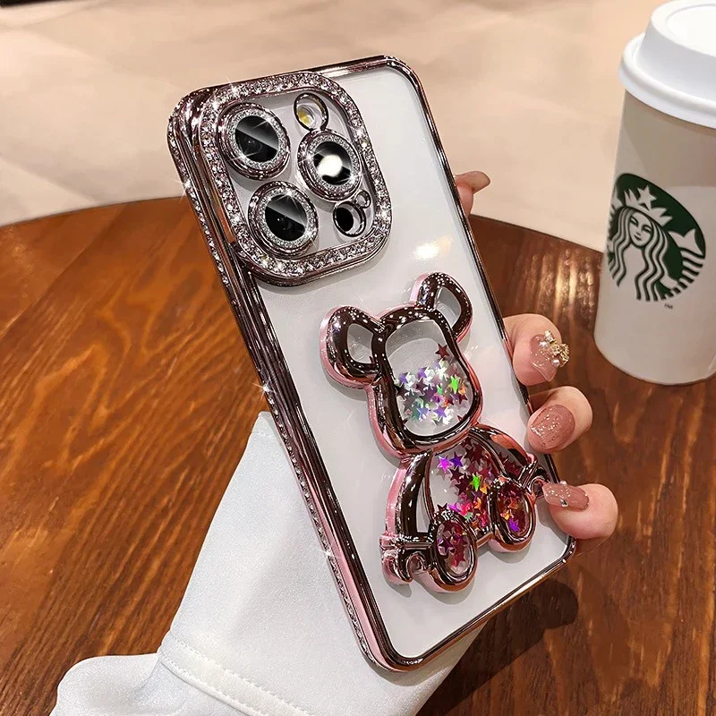Sc094891c34c94256ba533a907e7c6db8R-4.webp Glitter Quicksand Bear Diamond Case iPhone 15 14 13 16 17 Pro Max 17 Air Plus 11 12 Gradient Rhinestone Plating Soft Cover