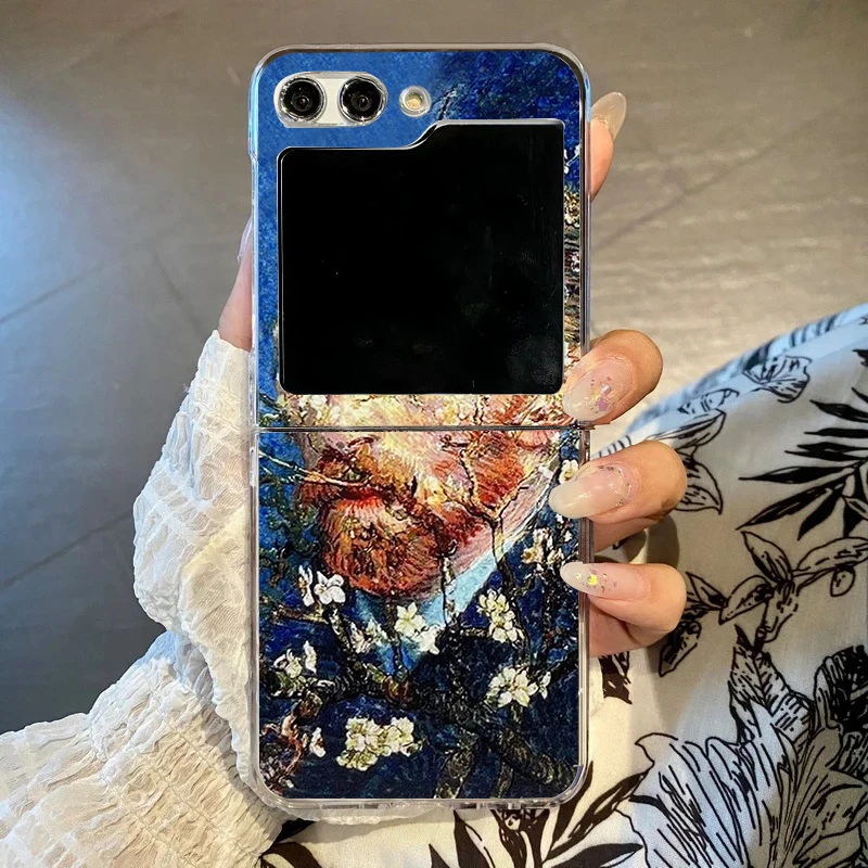 Sc0c78ccee50e4785a17260212d2474f96.webp Retro Great Art Van Oil Painting Phone Case For Samsung Galaxy Z Flip 6 5 Hard PC Cover For Galaxy Z Flip 5 4 7 Clear Shell