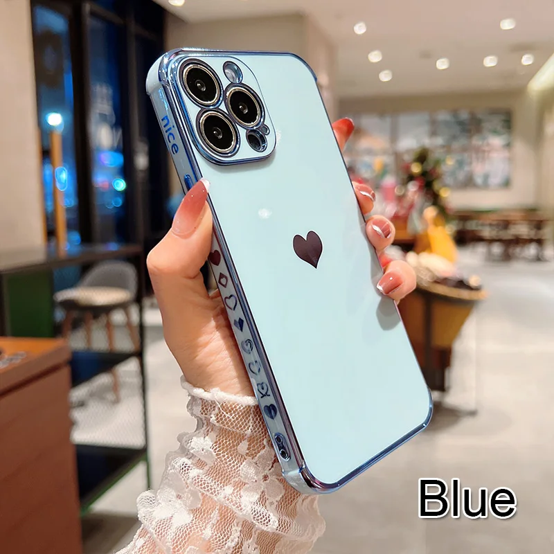Sc15e84f0743a445bbfd5fa5889bffc3f1.webp Electroplating Side Love Heart Phone Case For IPhone 17 16 15 14 13 12 11 Pro Max XR 8 Plus SE2/SE3 Shockproof Back Cover
