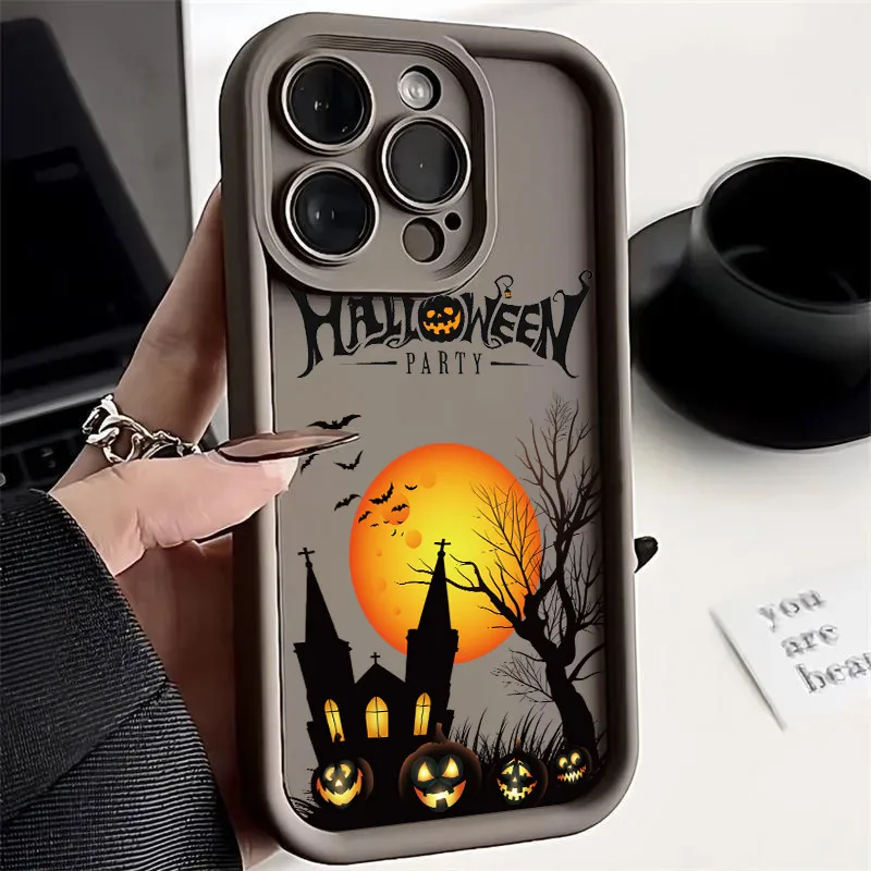 Sc2bba36248be453897e22a0a365e3f54z.webp Halloween Castle Moon Soft Silicone Case For iPhone 17 Pro 14 15 Plus 11 12 13 16 Pro Max Coque 16E 17AIR Shockproof Phone Cover