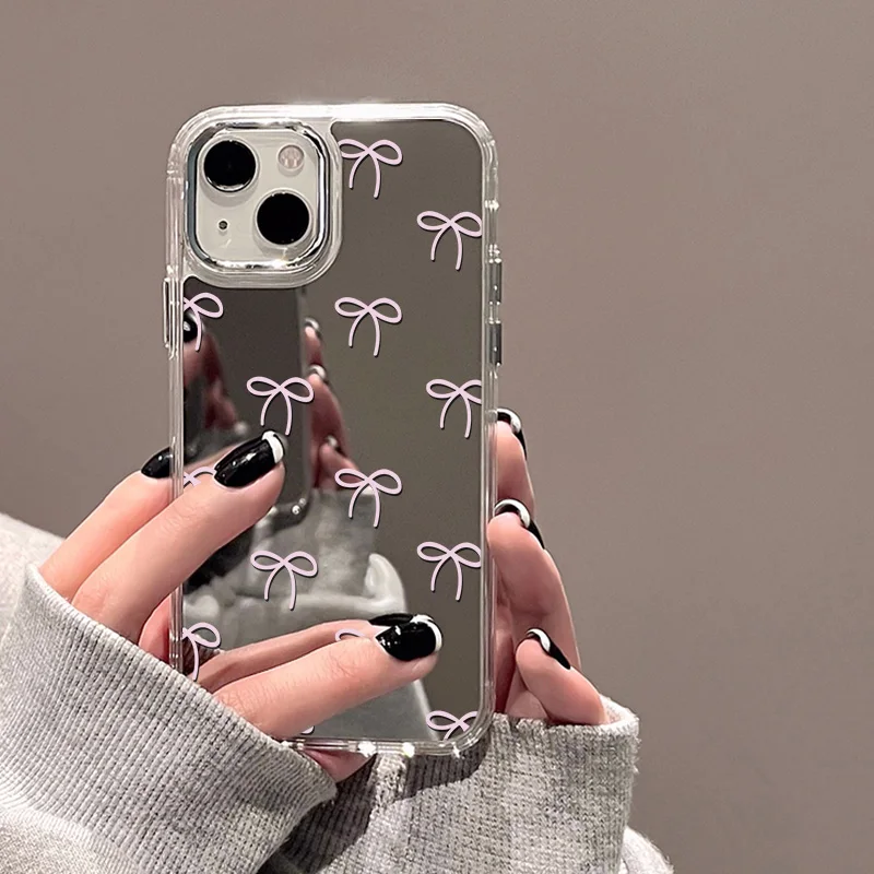 Sc2bef46e2d334633af54dc2867290a5f8.webp Love Heart Mirror Phone Case For iPhone 17 Pro Max Case iPhone 16 13 15 11 12 14 Pro Max 17 Air XR XS X Shockproof Bumper Cover