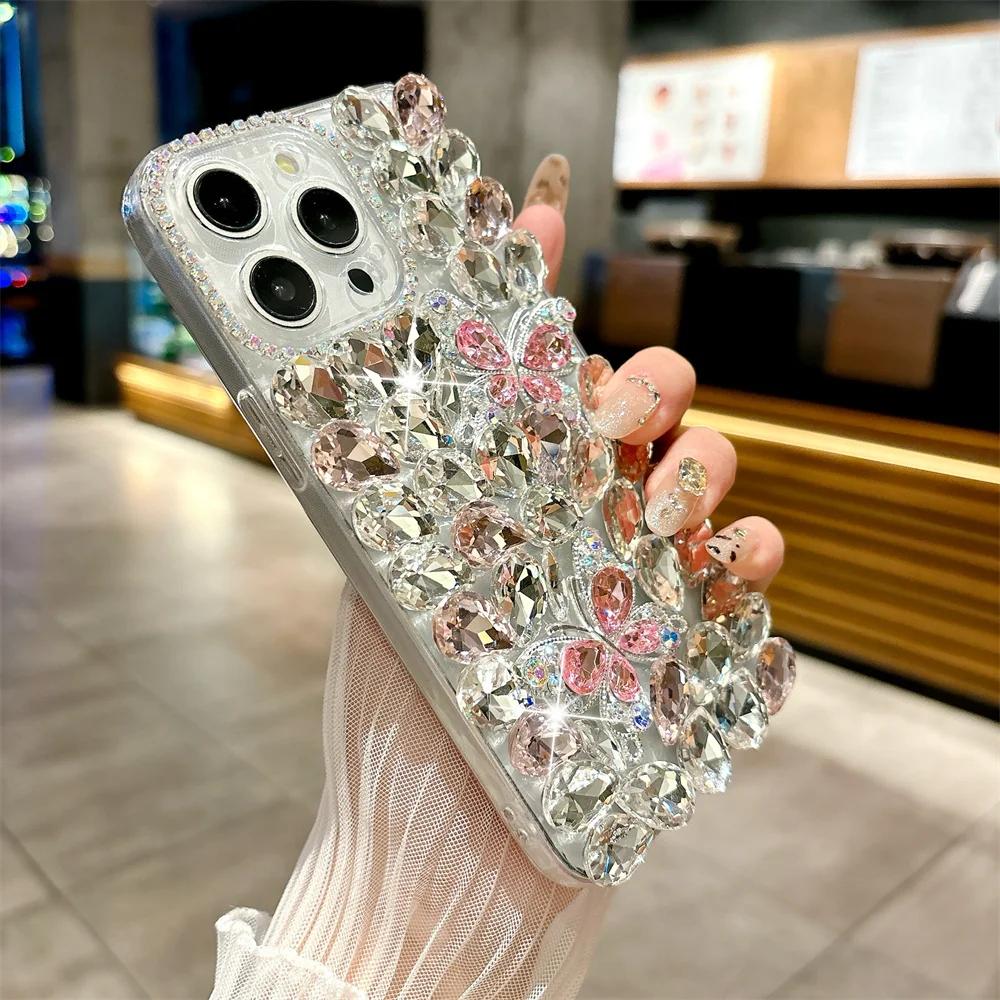 Sc357ea71ae244c8f9518102aa65d44d0v.webp Luxury Glitter Rhinestone Butterfly Case for iPhone 17 Pro Max 16 15 14 13 12 11 Full Bling Diamond Cover Funda 15Pro 14Pro