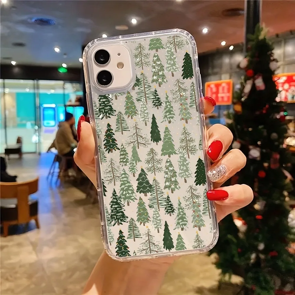 Sc3843de792ef46b98b0ee40a4cb1b46fR.webp Fir Christmas Tree Aesthetic Clear Phone Case for iPhone 17 16 11 15 14 13 12 Pro Max XS X 7 8 Plus Transparent Back Phone Cover