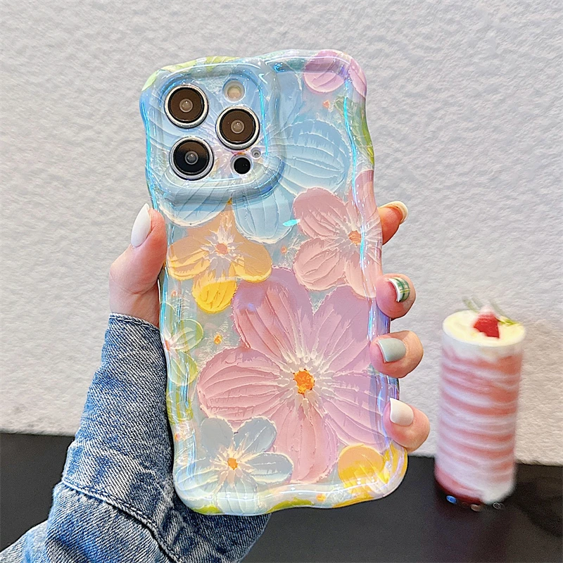 Sc5820650654241f7adef61c0cb712d07p.webp Luxury Fashion Flowers Laser Glitter Phone Case For iPhone 17 Air 16 Pro Max 15 14 13 12 11 Plus Soft Shockproof Bumper Cover