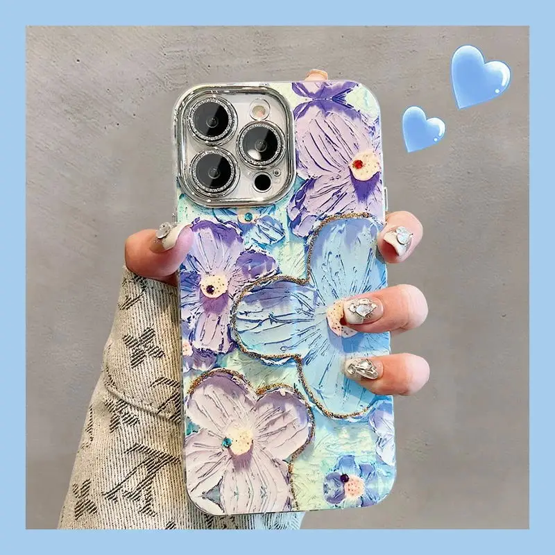 Sc6e8251be91446bd82e0edf1bff6e75aN.webp Luxury Flower Glitter Laser Phone Case For iPhone 17 Air 16 Pro Max 15 14 Plus 13 12 11 Diamond Shockproof Lens Protection Cover