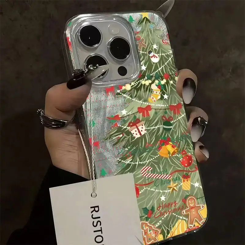 Sc9b918a8fb04490c926a356c431674c5f.webp Oil painting Christmas Tree Phone Cases For iPhone 17 Pro Max 17Air 16 Pro Max 16E 15 14 13 12 11 Pro Camlet Anti Drop Cover