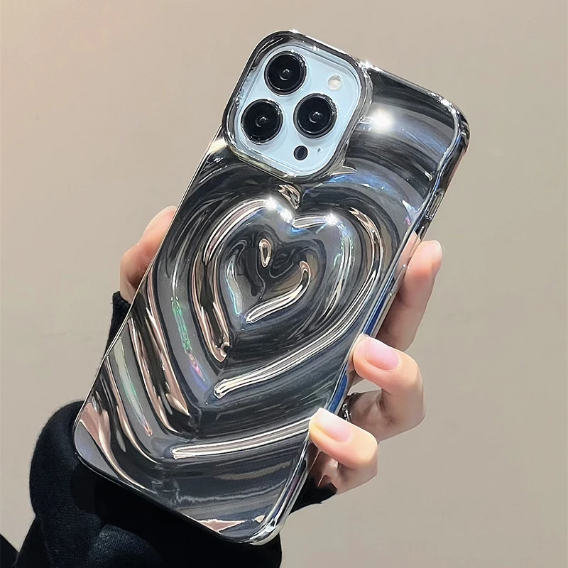Sca463f7e4f6546708e210a9d70358cb31.webp Retro Folds 3D Love Heart Case For iPhone 13 11 12 14 15 16 17 Pro Max 17 Air Luxury Soft Shockproof Cover Bumper