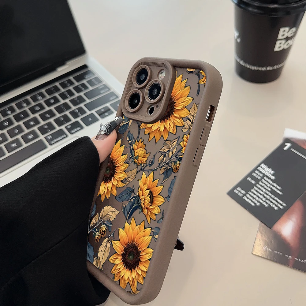 Case For iPhone 17 Cases iPhone 16 Pro Max Case Flower Printed Phone Case For iPhone 15 14 13 12 11 7 8 16 Plus 16E 17 Air Cover