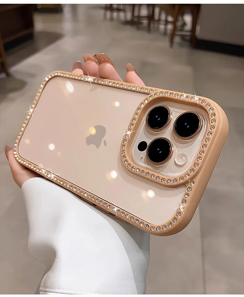 Scae072e8199c4fb09e98d09bd8bf1c83g.webp Luxury Diamond Glitter Transparent Phone Case For iPhone 17 Air 12 13 14 15 16 Pro Max Plus Shockproof Clear Soft Bumper Cover