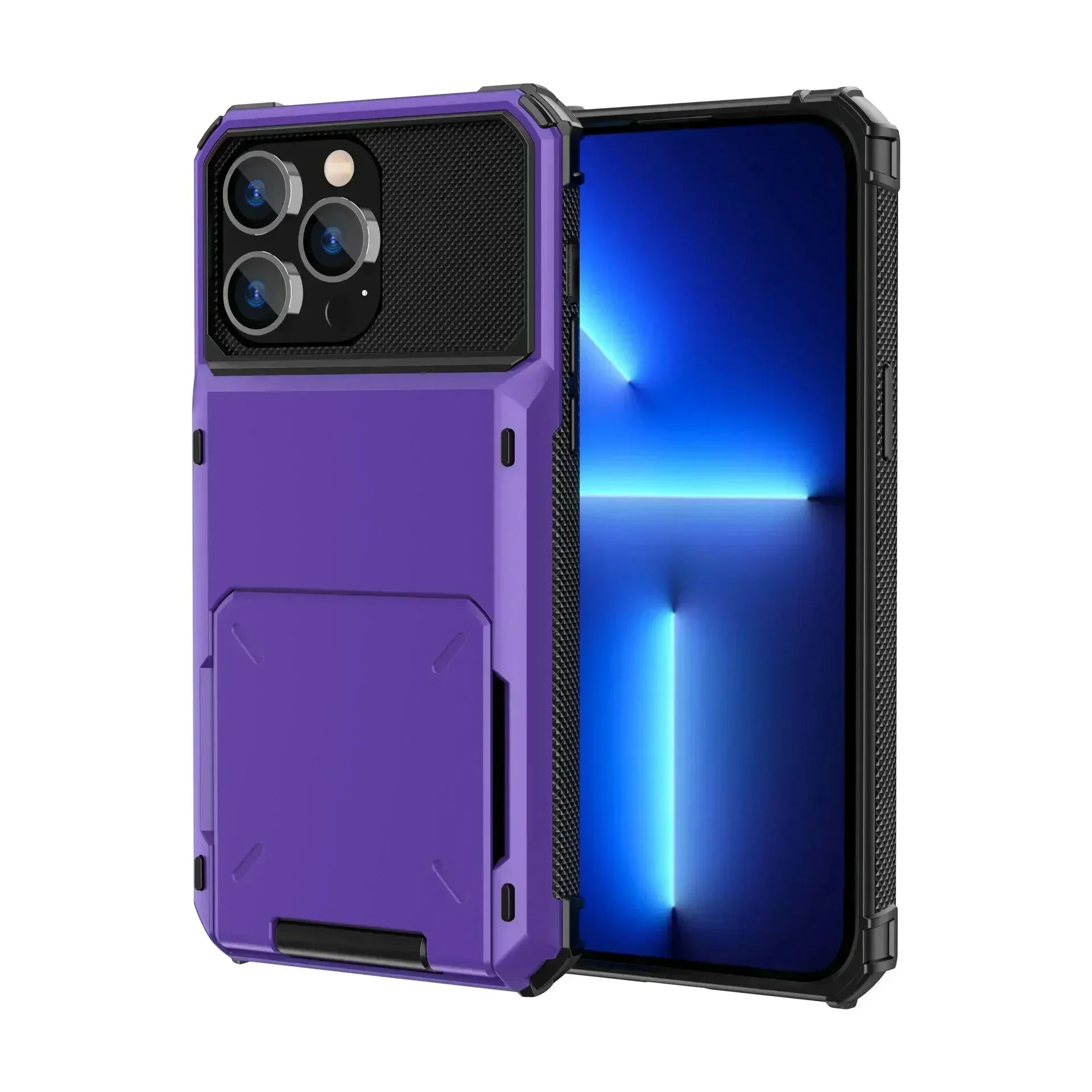 Scb1b8cca74c34fc6a1dc32cada4d3bb4c.webp Card Holder Case For iPhone 17 Pro Max 16 15 Pro Max 14 13 12 11 Heavy Duty Wallet Hidden Flip Slot Protective Hard Back Covers