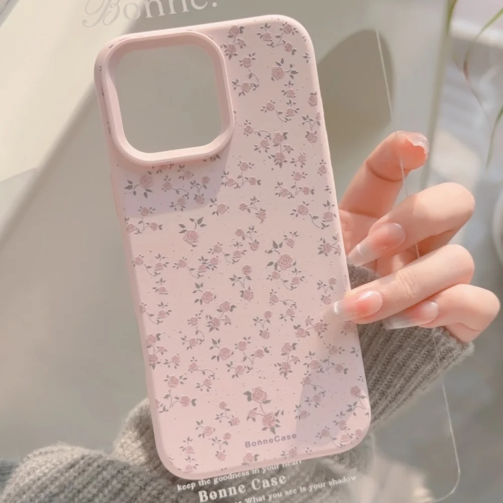 Flower Pattern Silicone Phone Case For iPhone 17 16 15 14 13 12 11 Pro Max Plus Shockproof Bumper Back Cover