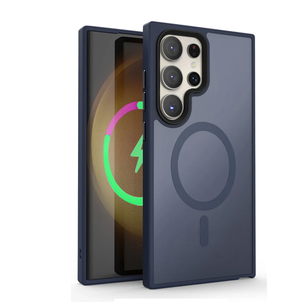 Scbb5c89e15a24d1c913d785babd5dfcaG.webp New Matte Phone Case For Samsung Galaxy S24 Ultra S23 S22 Plus S20 S21 FE Translucent Magsafe Magnetic Wireless Charge Cover