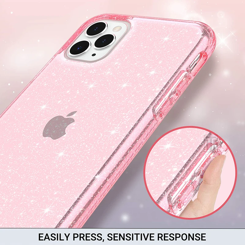 Scc4bfc0573c041cdaf5783d4a298469eh.webp New Bling Sparkle Soft Clear TPU Phone Case For iPhone 15 14 13 12 11 Pro Max Plus X XS Max XR Girls Pink Slim Thin Bumper Cover