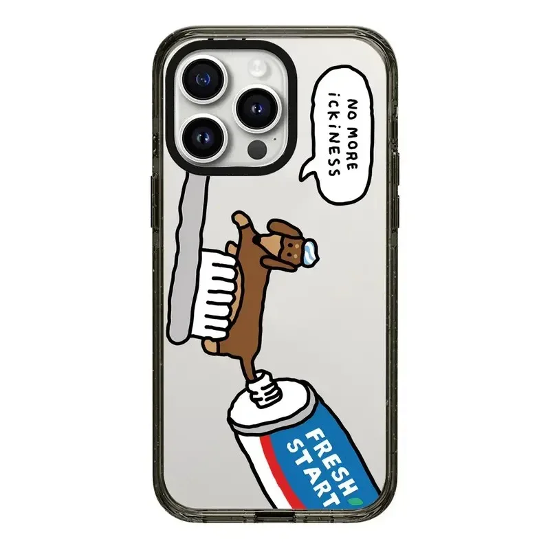 Cartoon Dinosaur Black Border 2.0 Acrylic Phone Case Cover for IPhone 12 13 14 15 16 17 Pro Max Case