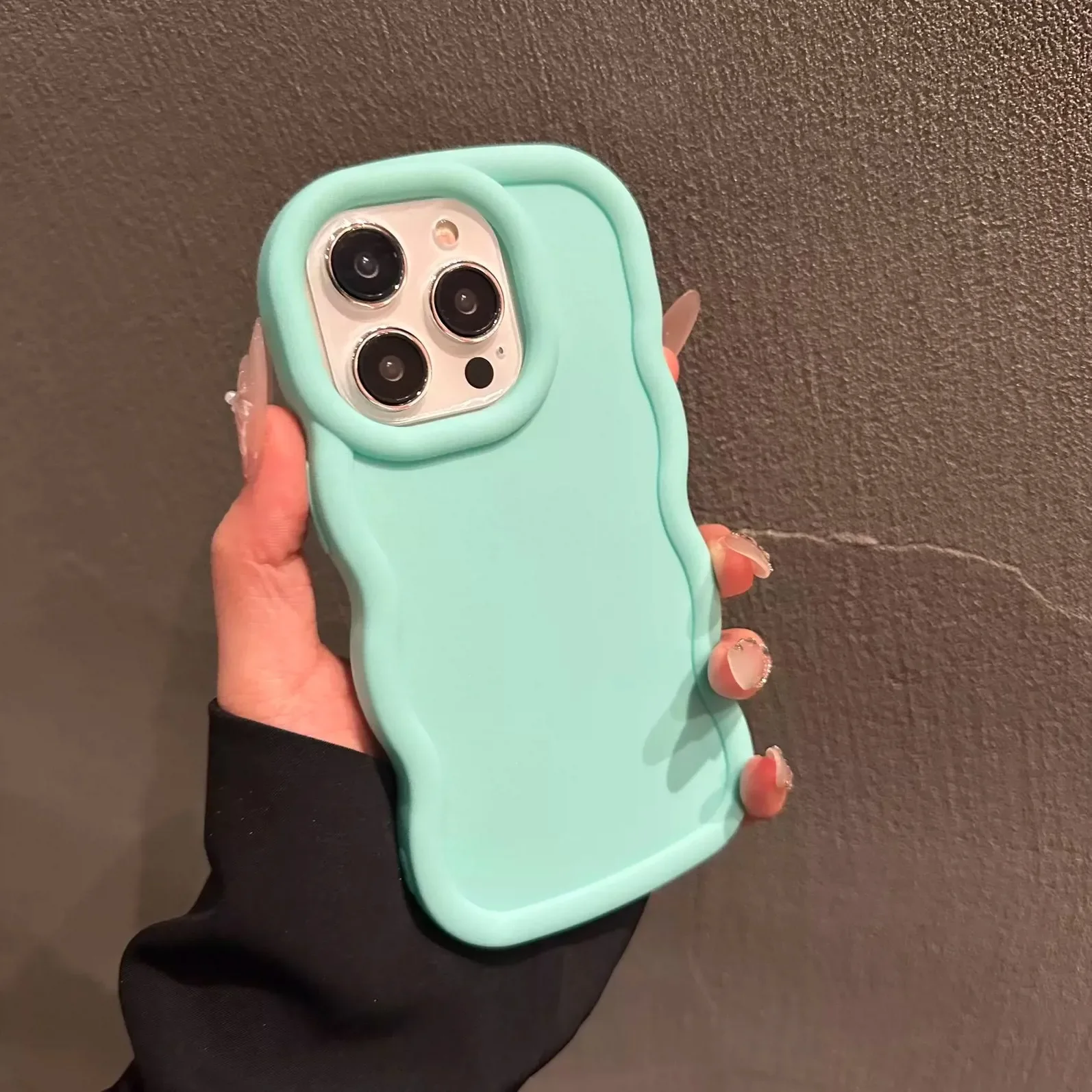 Scd4344da38be47fe92ab923723c7bb09e-4.webp Soft Candy Curly Wave Phone Case For iPhone 11 12 13 14 15 16 17 Air Pro Max 7 8 Plus X XR XS SE Shockproof Bumper Cover Capa