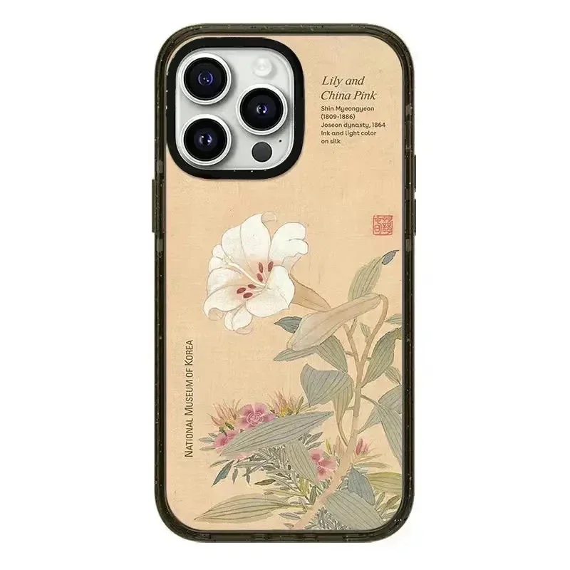 Scd8fe9e916934ce7bbaf8a46a04f3d36O-2.webp Korean Museum Flowers 2.0 Acrylic Black Border Magnetic Phone Case Cover for IPhone 12 13 14 15 16 17 Pro Max Case