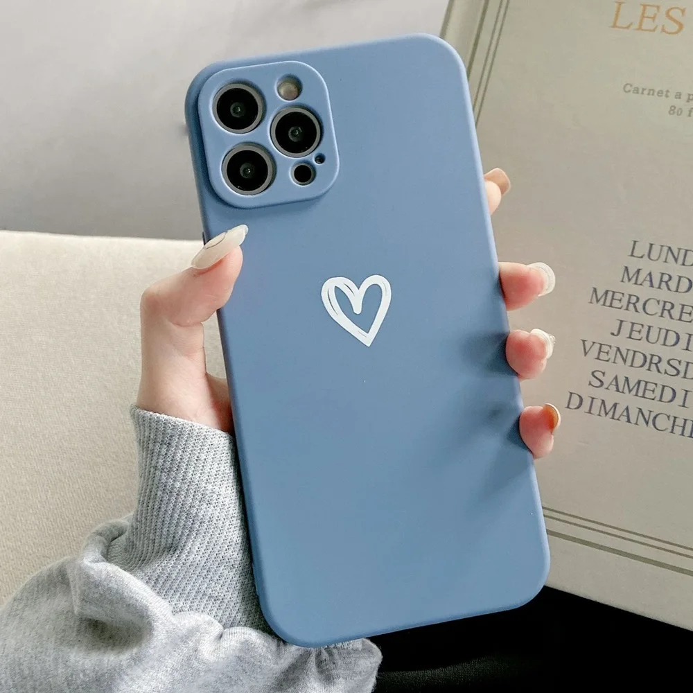 Scda7c292f3b44dd0b88a98a2cf698c514.webp Cute Love Heart Soft Bumper Phone Case For iPhone 17 16 15 14 13 12 11 Pro X XR XS Max 8 7 Plus Mini Candy Matte Shockproof Cover