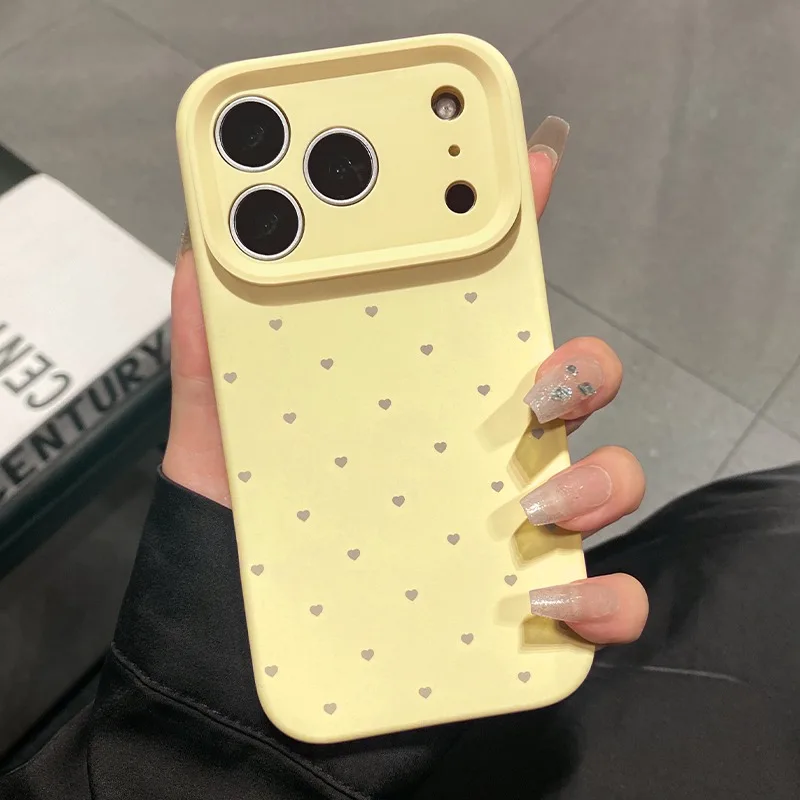 Sce0c49429a5f4e0e9cd191a0bd6bb5d6p-1.webp Cute Love Heart Candy Color Matte Case for iPhone 17 16 15 Pro Max 14 Plus 12 13 11 Air Soft Liquid Silicone Ultra Slim Cover